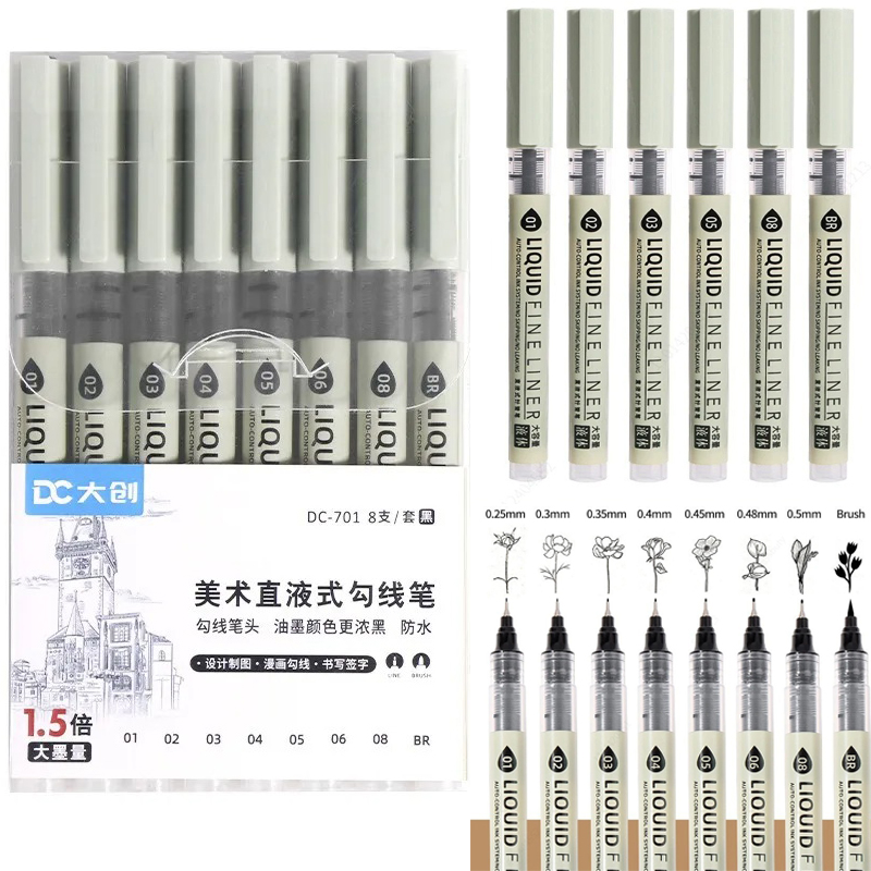 Copic Marker Sketch - 5/8/12 ティブスブラックペンファインラインスケッチマーカー異なるチップファインライナー描画ペンマンガマーカーセットアートと工芸用品
