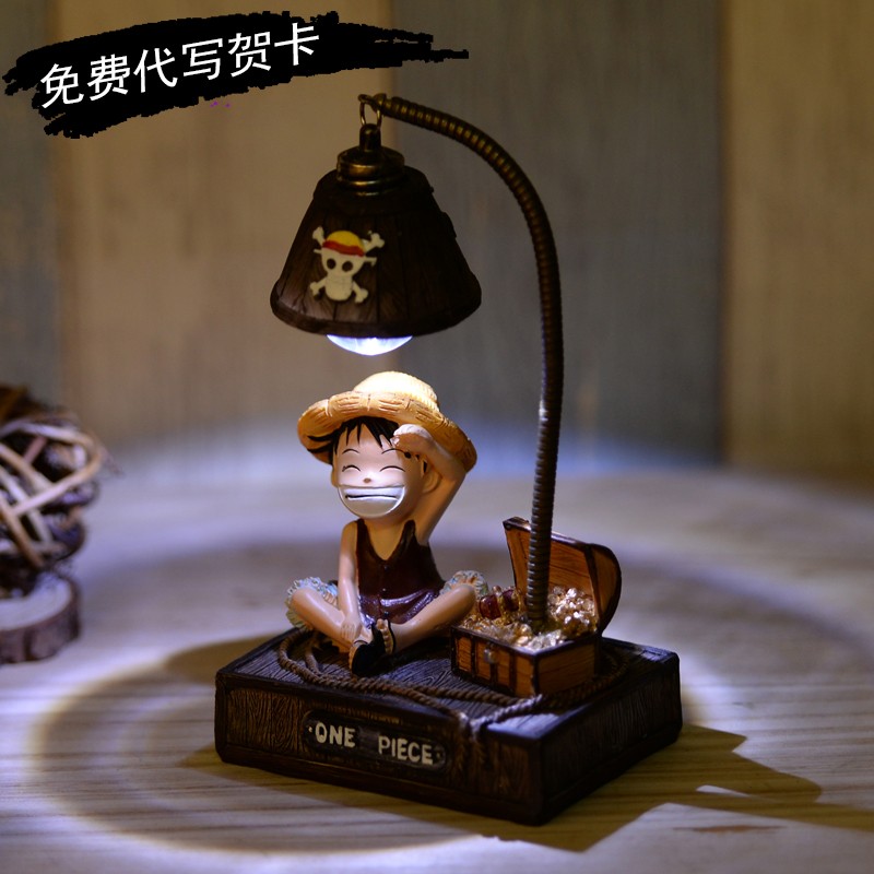 Resin Craft Ideas - ワンピースのアニメをモチーフにしたナイトライト。トニートニー・チョッパーのデスクトップオーナメント。樹脂製の装飾ランプで、寝室やオフィスに最適。誕生日プレゼントにも。