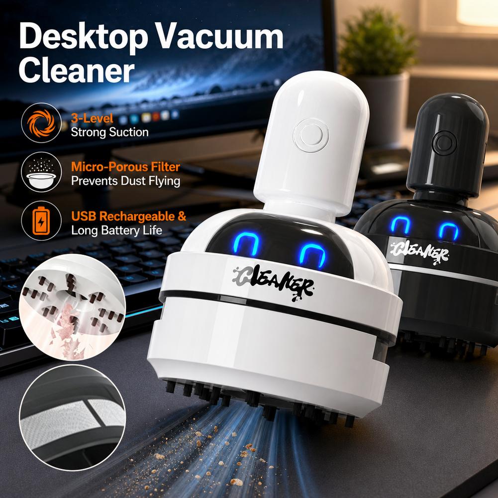 卓上用掃除機、漫画デザイン、USB充電式、小型掃除機、ハンデ - Vacuum Chamber Small のレビューと価格