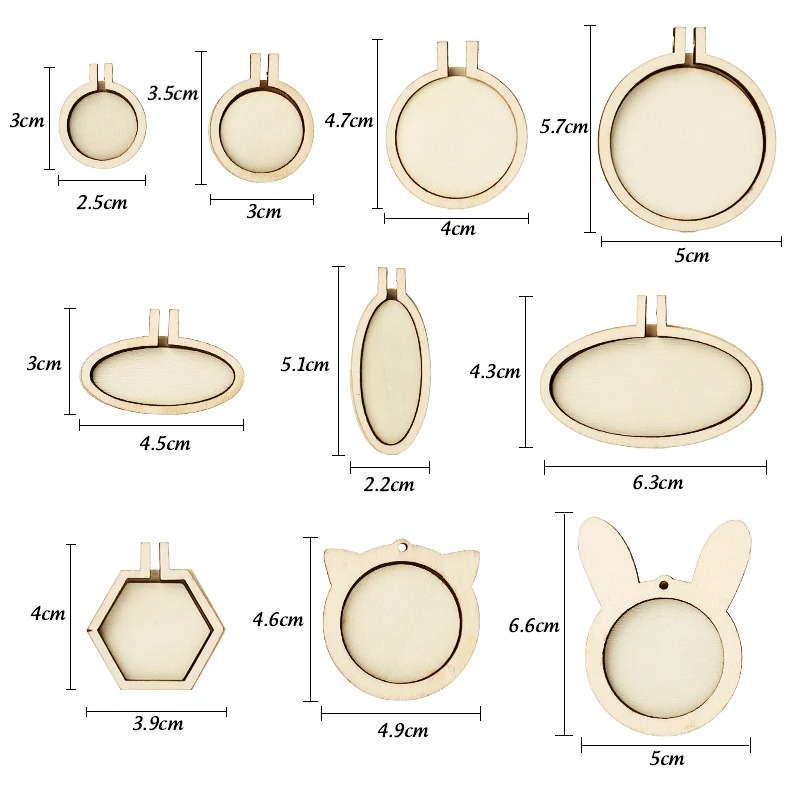 1/3/5 個木製刺繍フープリングラウンド DIY 刺繍ネッ - Wood Ring Blank のレビューと価格