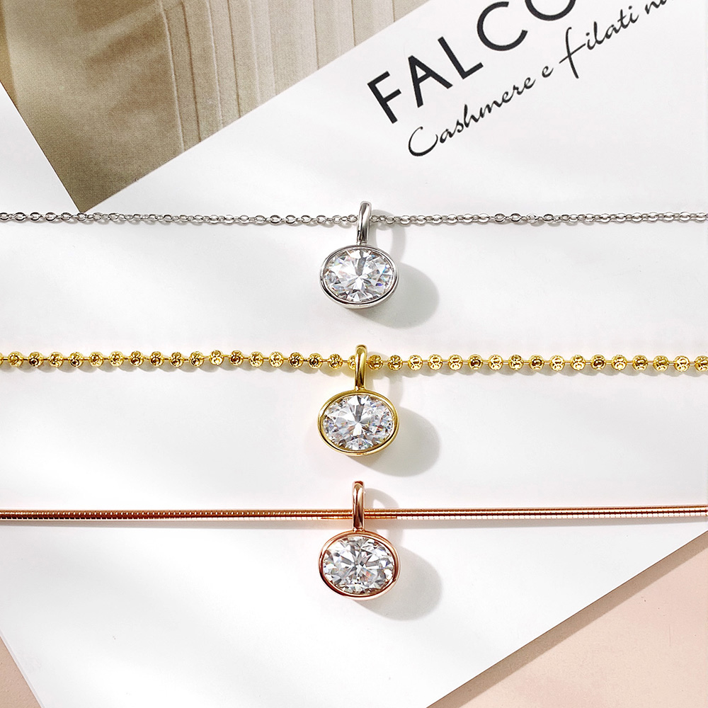 OEVAS 2～4カラット イーストウエスト オーバルカット - Bezels Set Pendant のレビューと価格