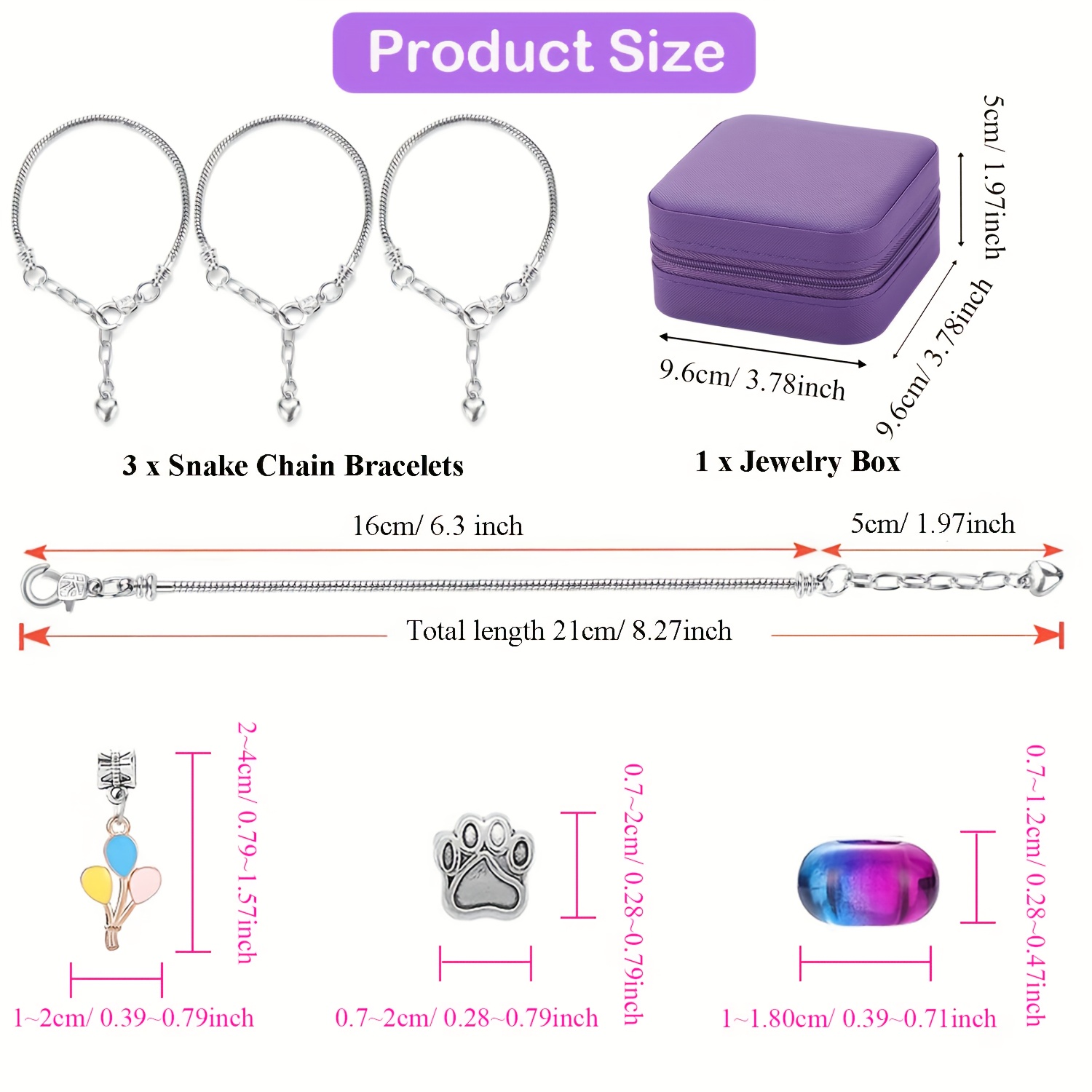 68個入りビーズキット。紫色のジュエリーボックスとピンク色の - Resin Crafts Diy のレビューと価格