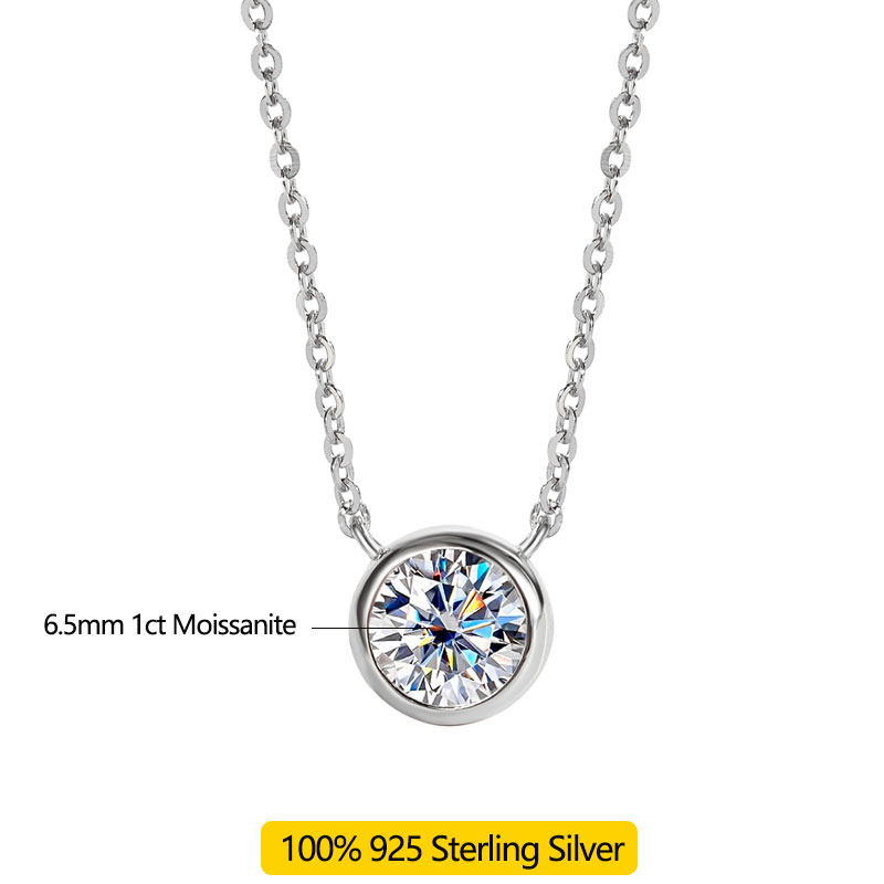 LinkerLove 1カラット モアッサナイトネックレス（ - Bezels Set Pendant のレビューと価格