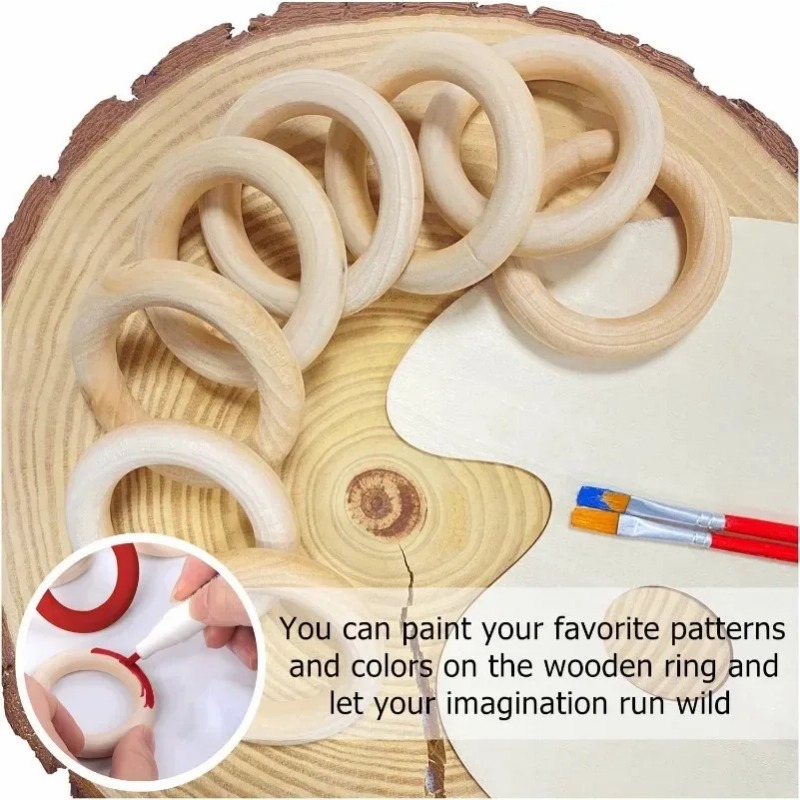 未完成の木製リング、滑らかな天然木製リング、クラフトDIY用 - Wood Ring Blank のレビューと価格