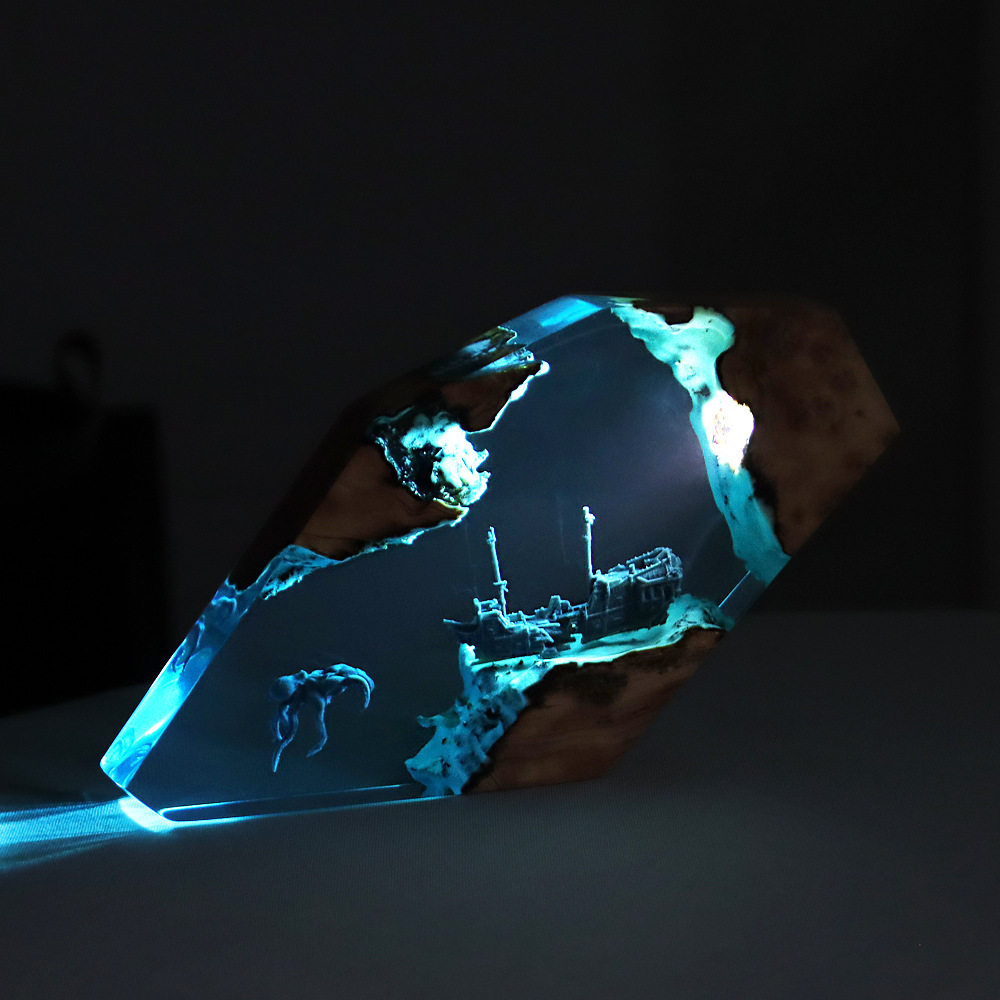 森の妖精、鹿、卓上アート、パーソナライズされた光るオーナメン - Crafting Resin のレビューと価格