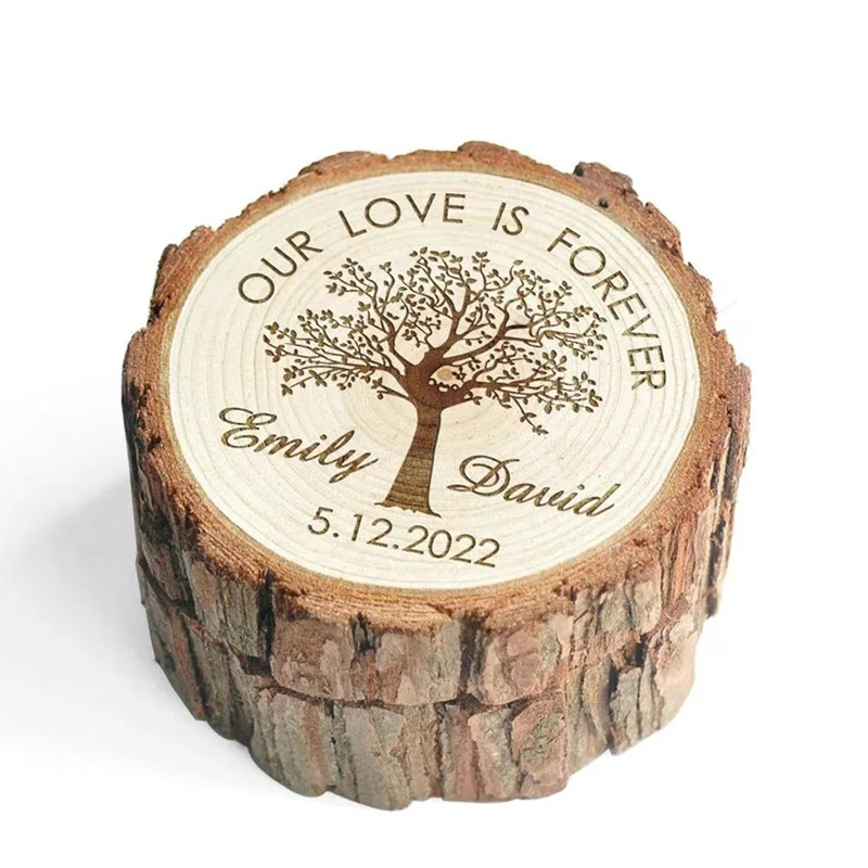 パーソナライズされた木製結婚指輪ボックスカスタム結婚指輪ボッ - Wood Ring Blank のレビューと価格