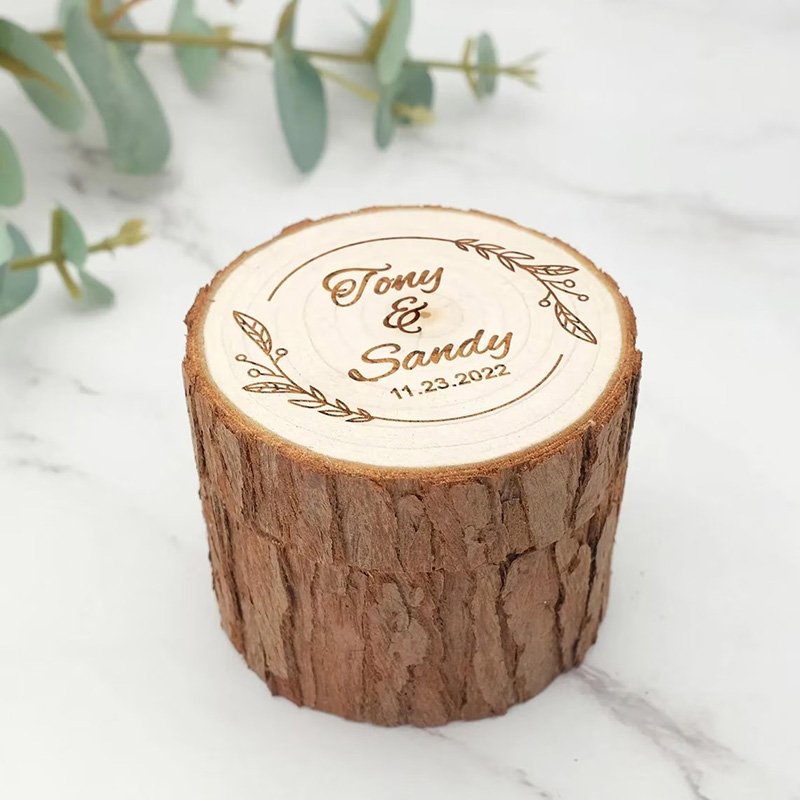 パーソナライズされた木製結婚指輪ボックスカスタム結婚指輪ボッ - Wood Ring Blank のレビューと価格